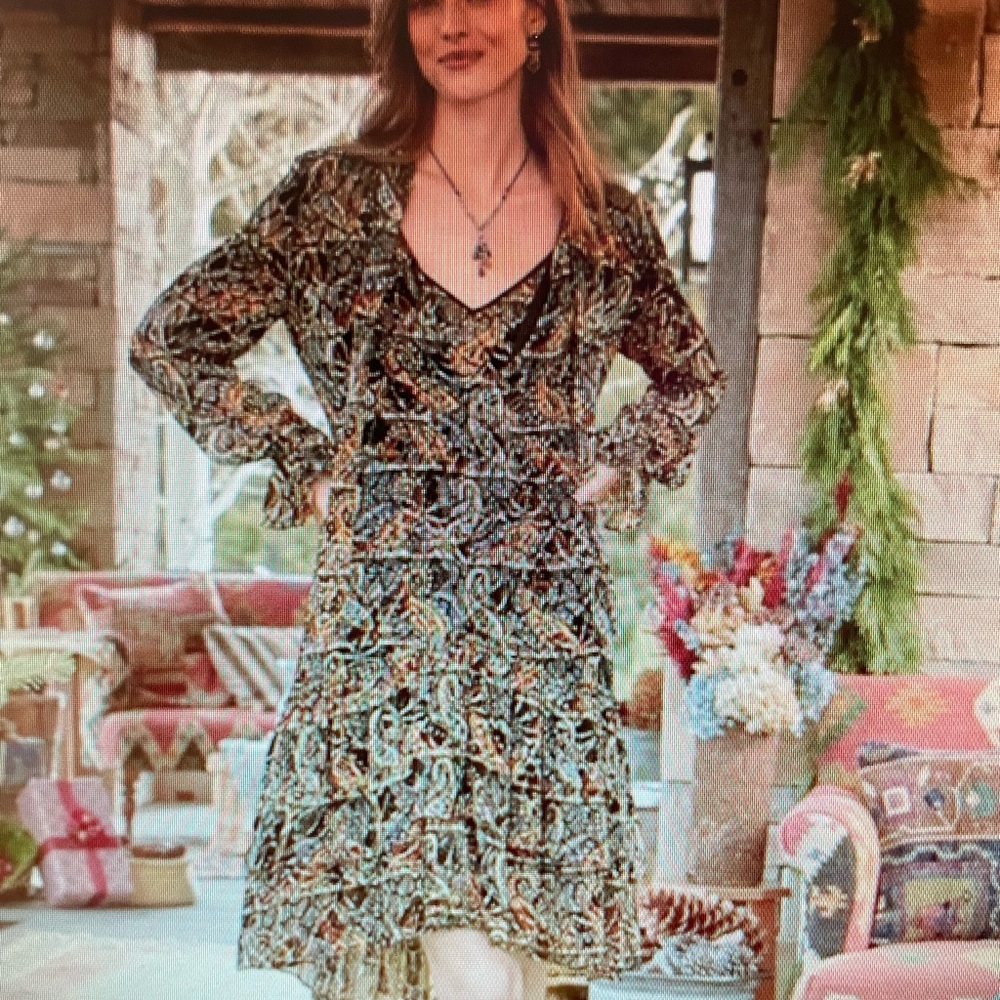 Sundance Carina Velvet Paisley Dress